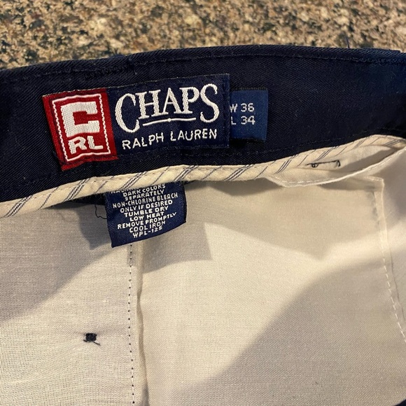 RALF LAUREN Chaps Men's Navy Cotton Pants 36x34 - Picture 3 of 5